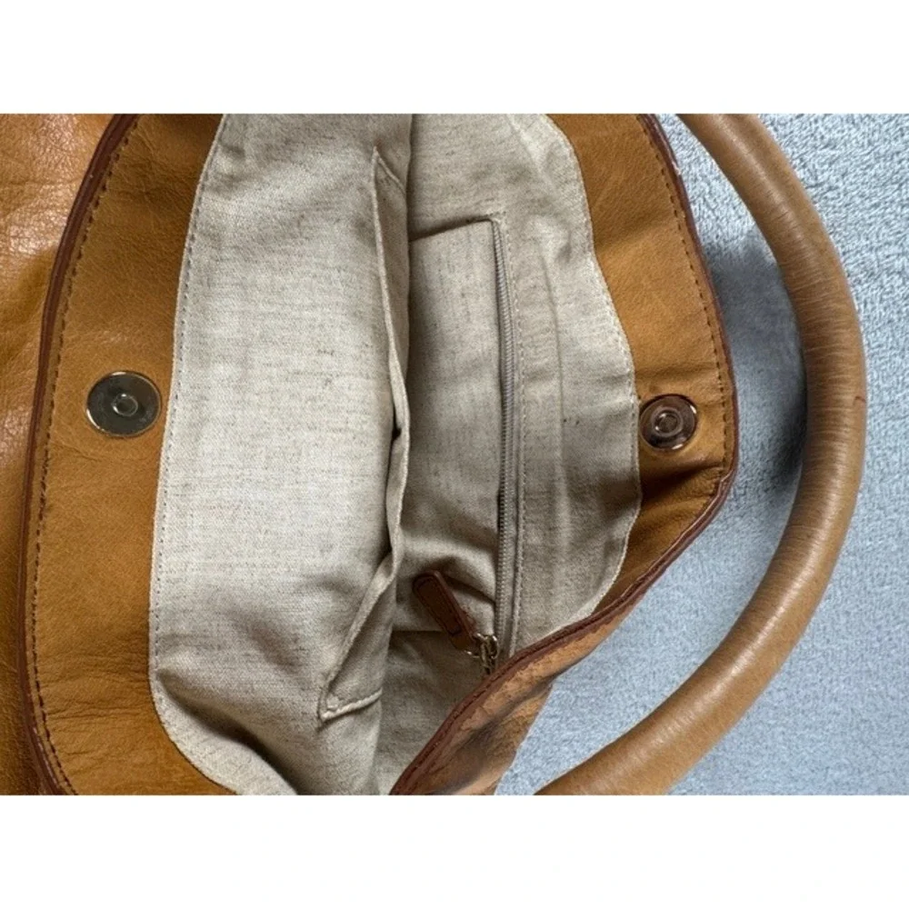 Mark & Graham Hobo Bag Womens Large Camel Tan Leather Slouchy Shoulder Tote